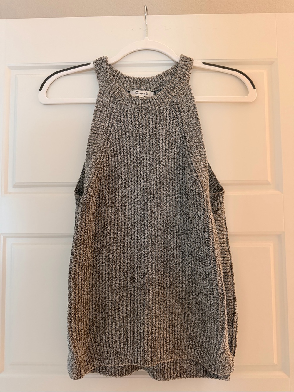 Madewell Gray Ribbed Halter Sweater Tank